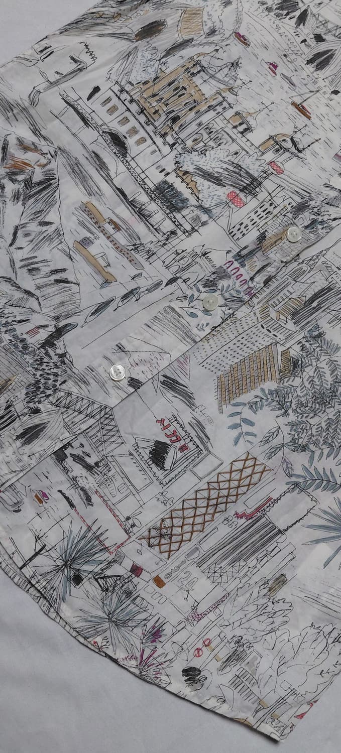 (95) PS Paul Smith 시티 랜드마크 드로잉 셔츠 - 일본산 상품이미지5