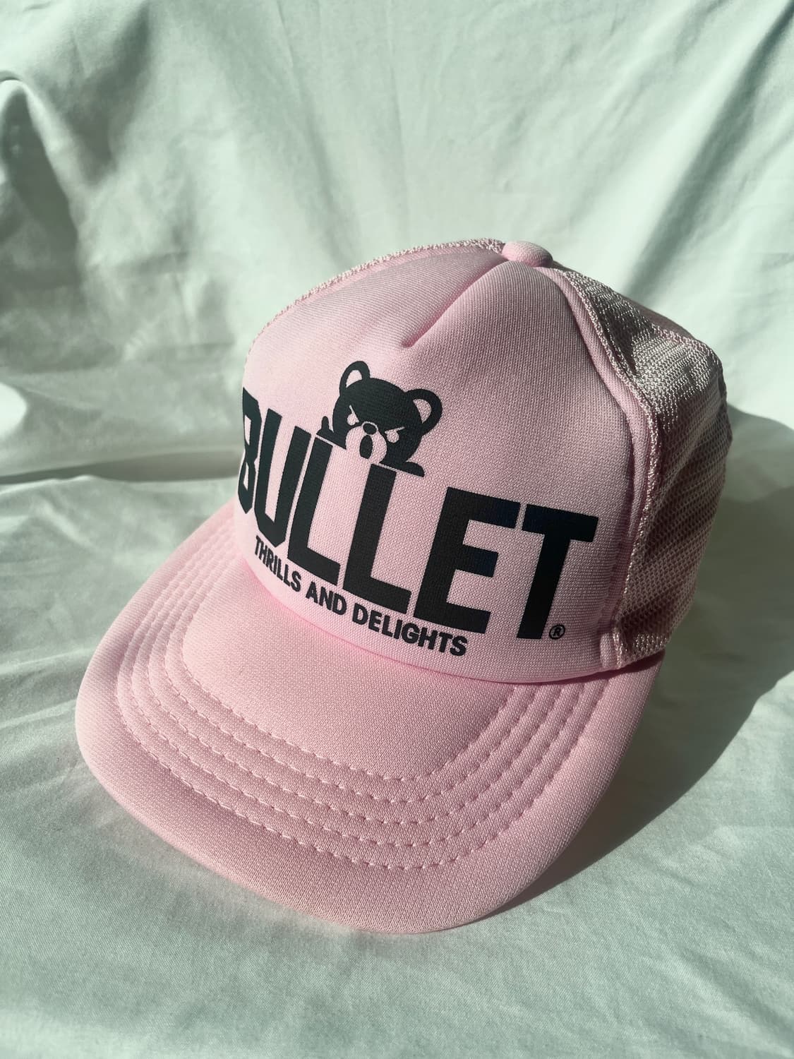 히스테릭 글래머 퍽베어 딸기우유 색 메쉬 캡 스냅백 모자 상품이미지9