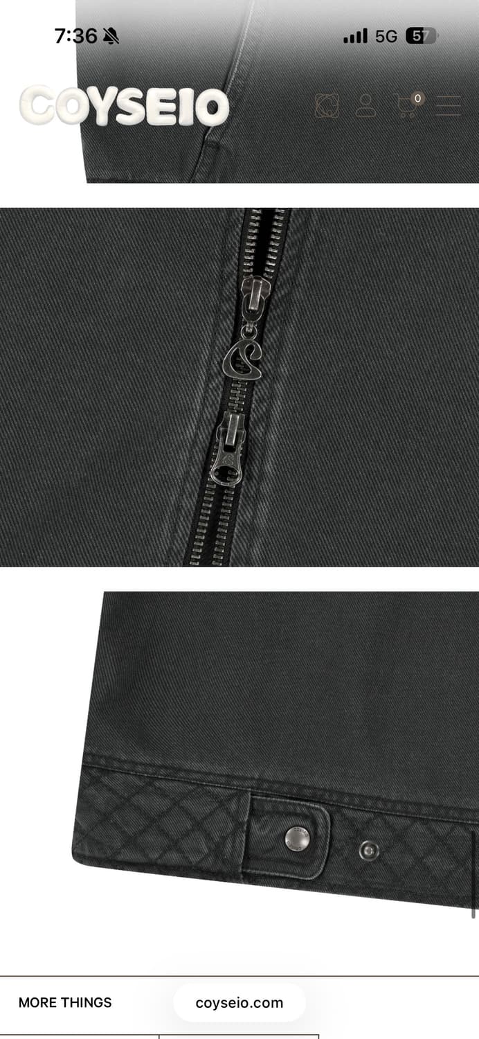 코이세이오 라운드카라자켓 스티치 블루 그레이 1사이즈 상품이미지10