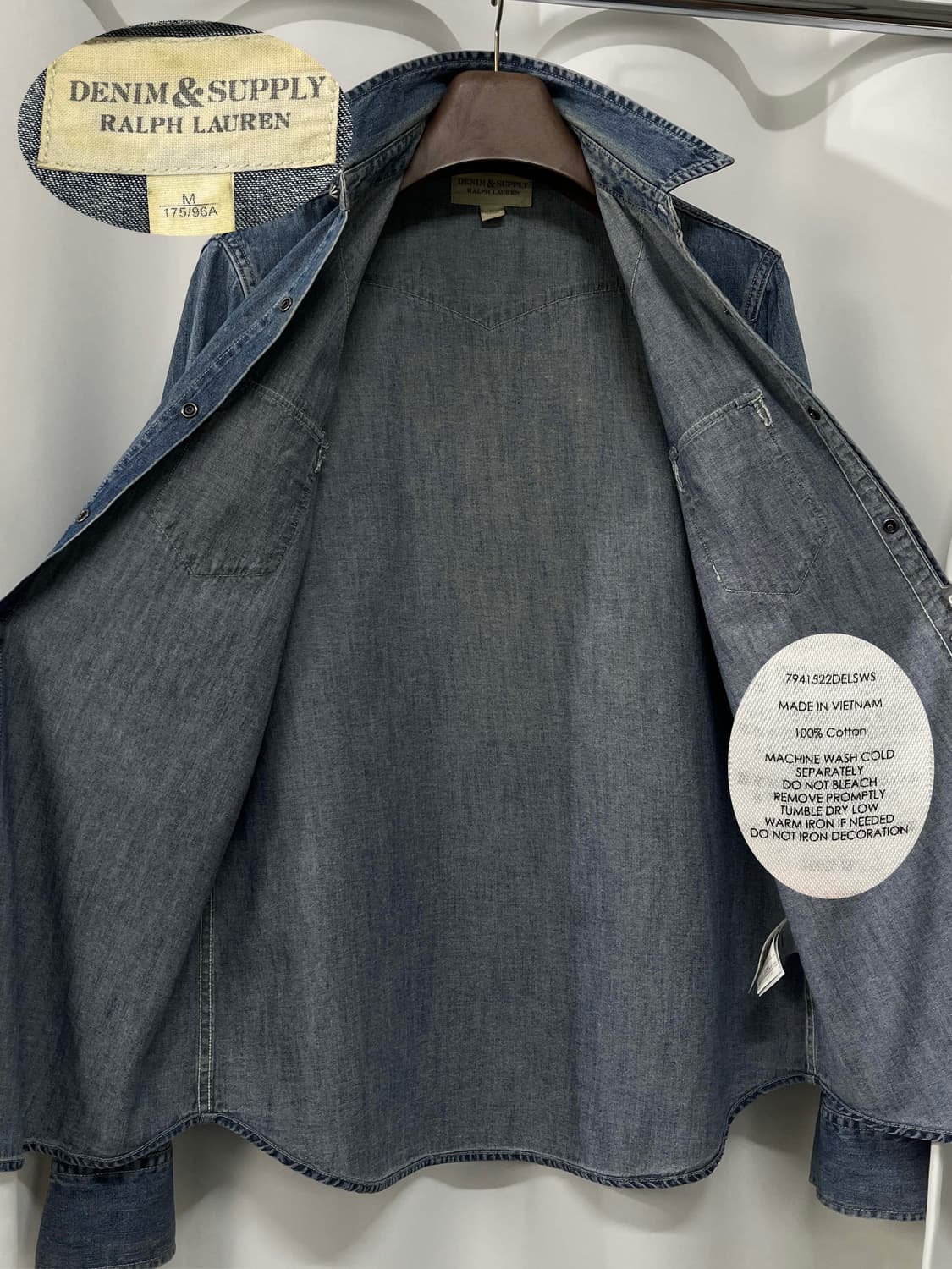 폴로 랄프로렌 콘초 사우스 웨스턴 워시드 데님 셔츠 상품이미지3