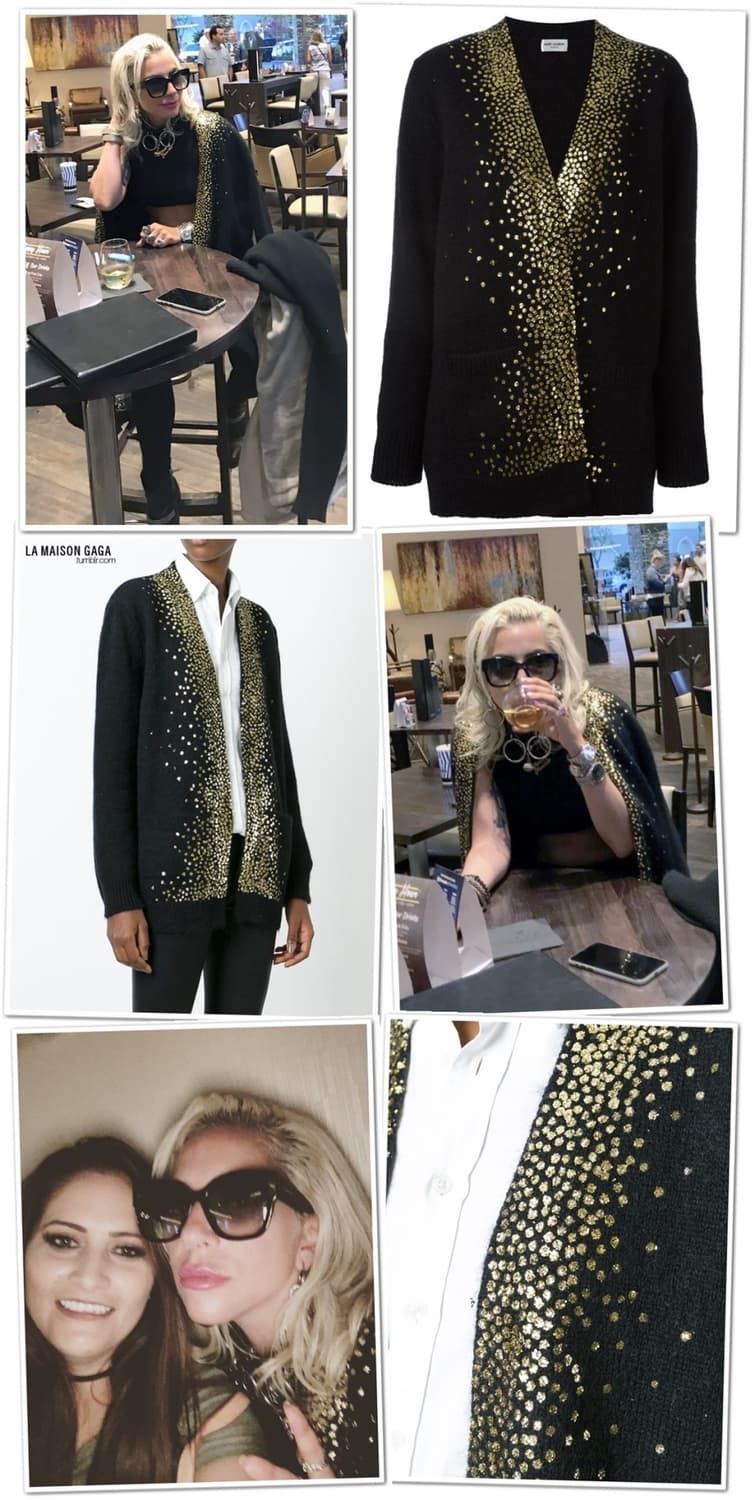 에디 슬리먼 fw16 생로랑 골드 스플래터 가디건 상품이미지5