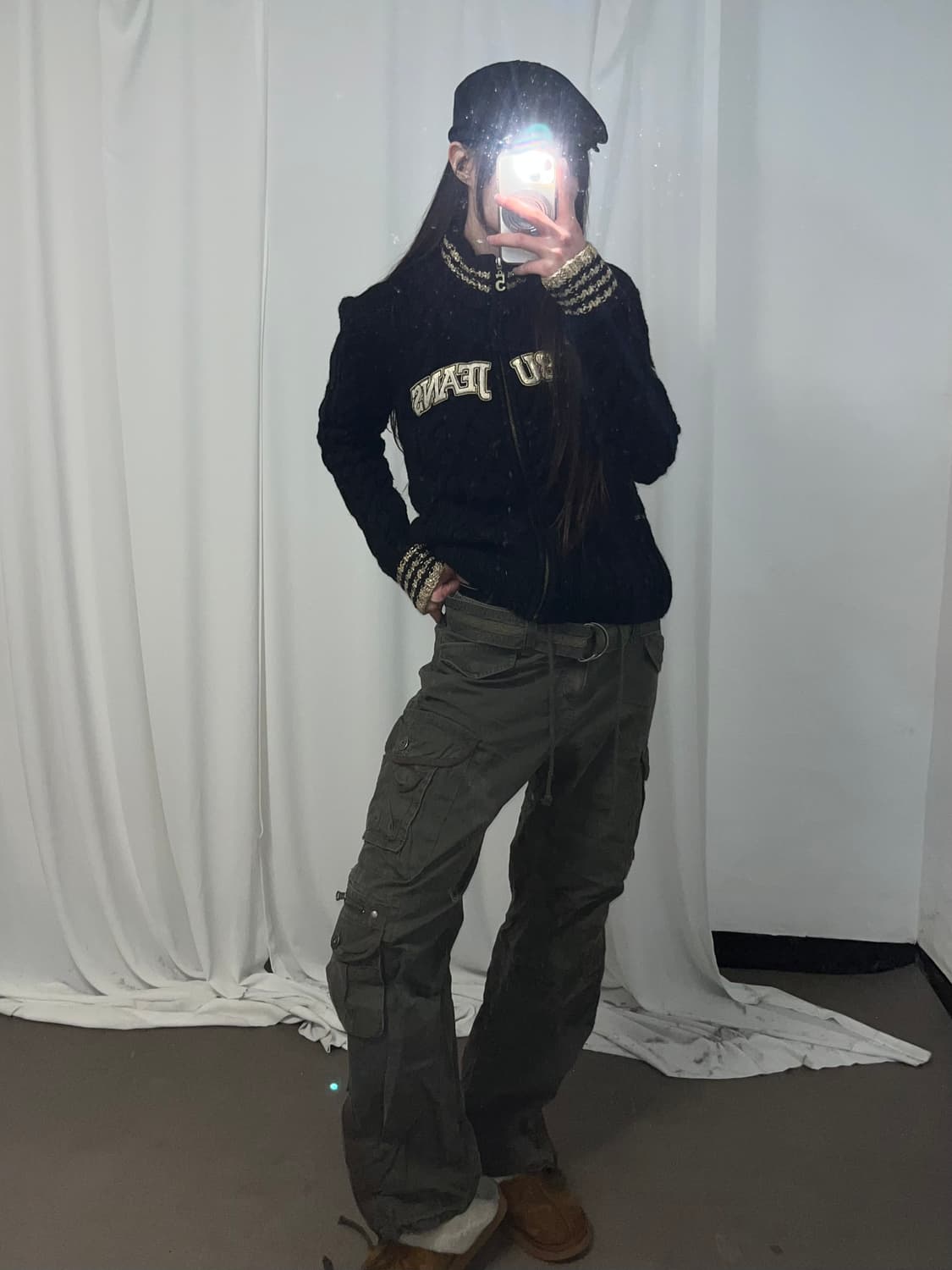 Fubu 00‘s 케이블 니트 집업 상품이미지5