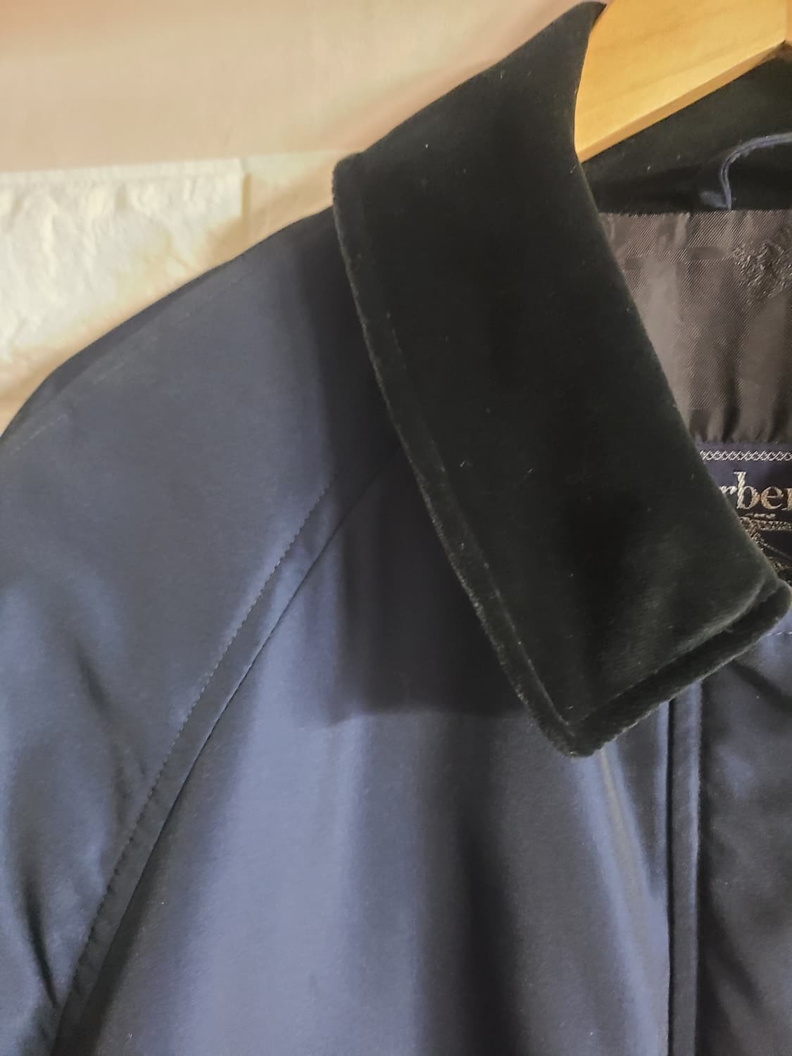 (정품)빈티지 버버리 네이비 반코트 상품이미지3