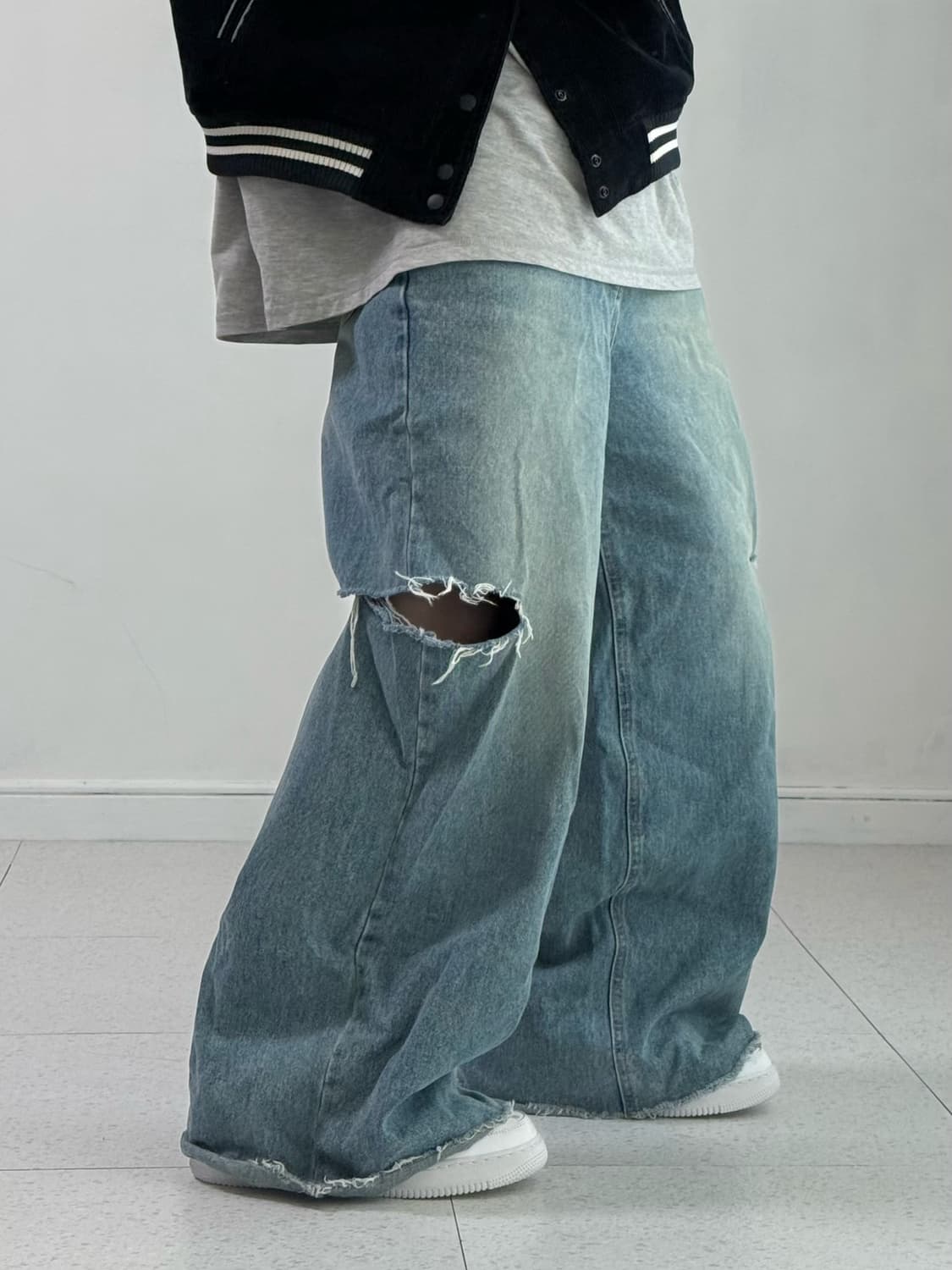 빈티지 데님 데미니 와이드 팬츠 상품이미지2