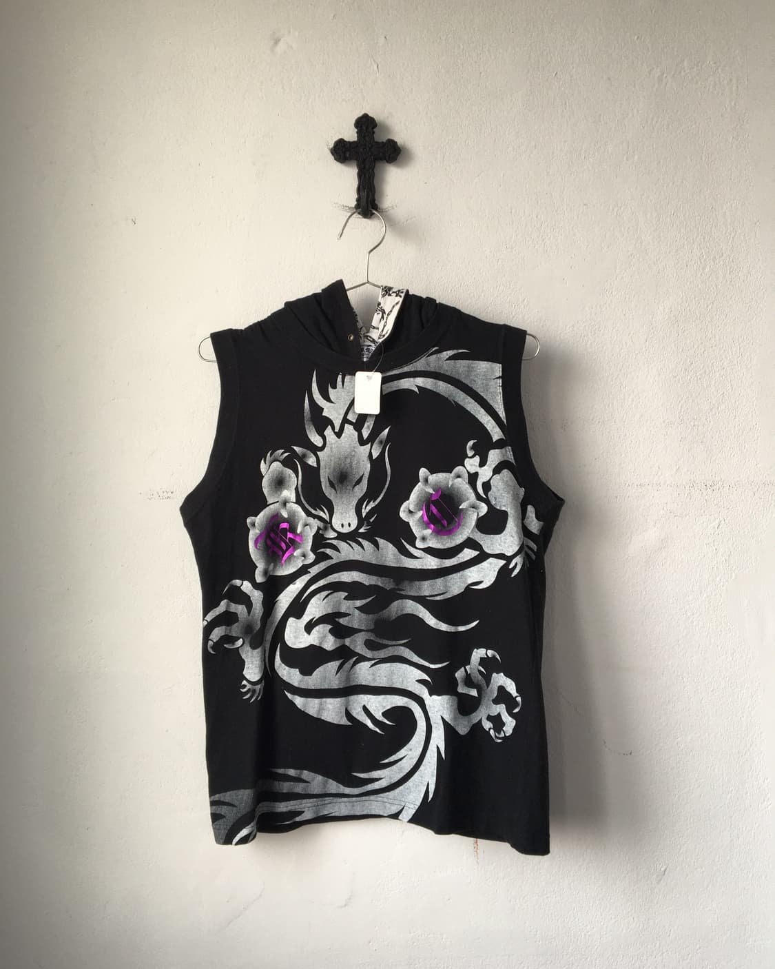 Dragon printing hood sleeveless 상품이미지2