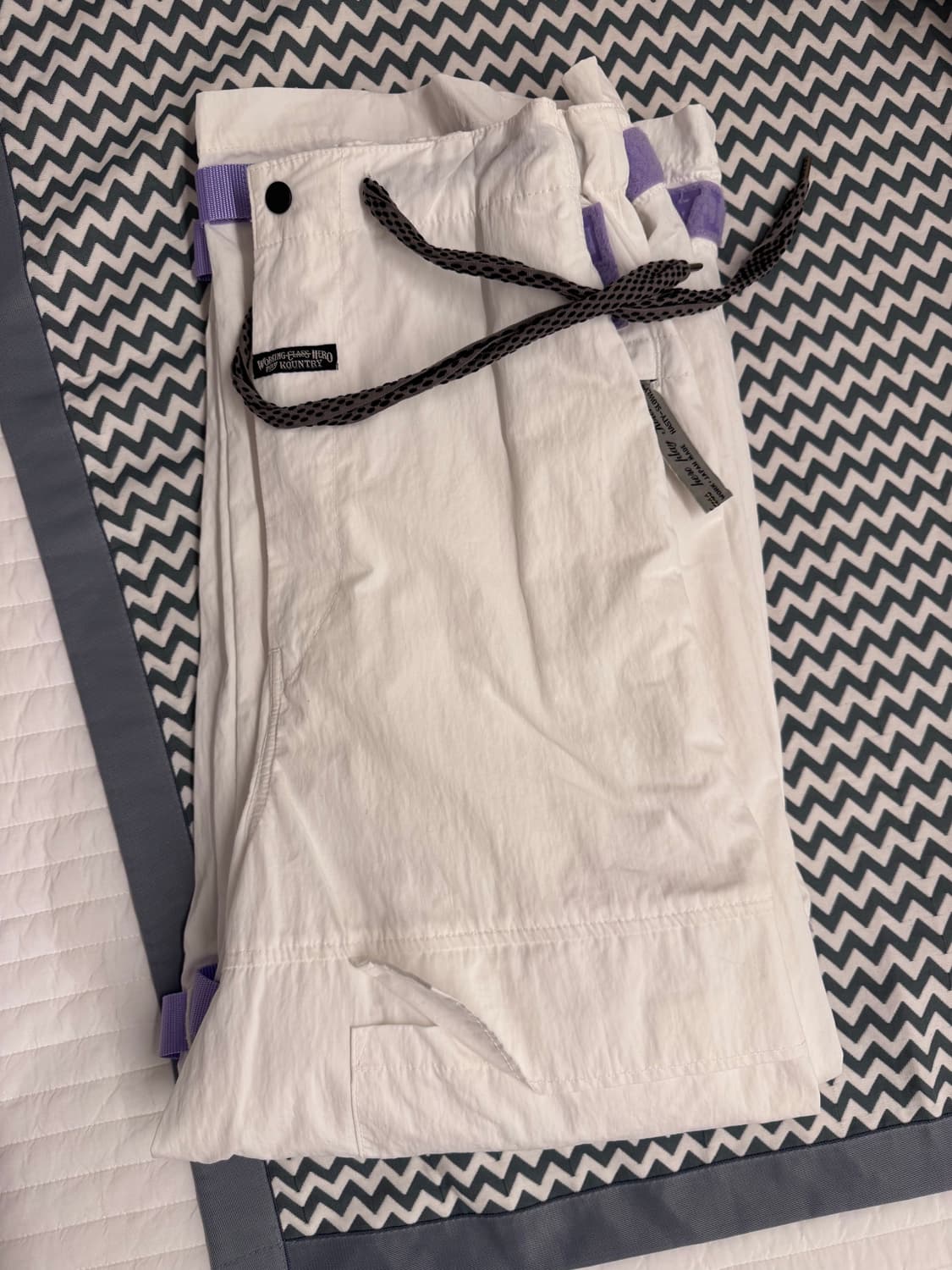 KAPITAL 화이트 퍼플 라인 와이드 팬츠 2사이즈 상품이미지6