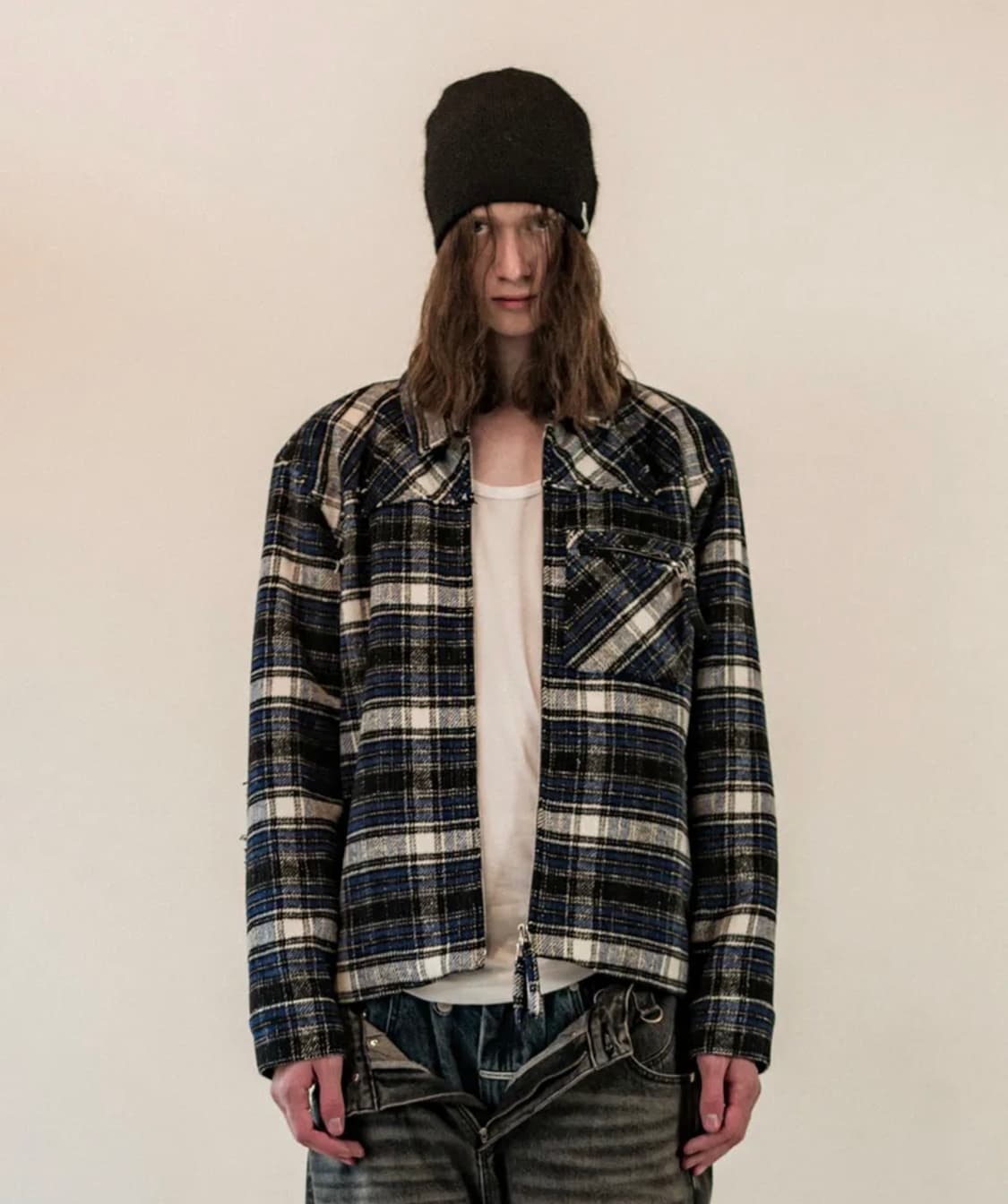 더바이닐하우스 플란넬 자켓 블루 상품이미지1