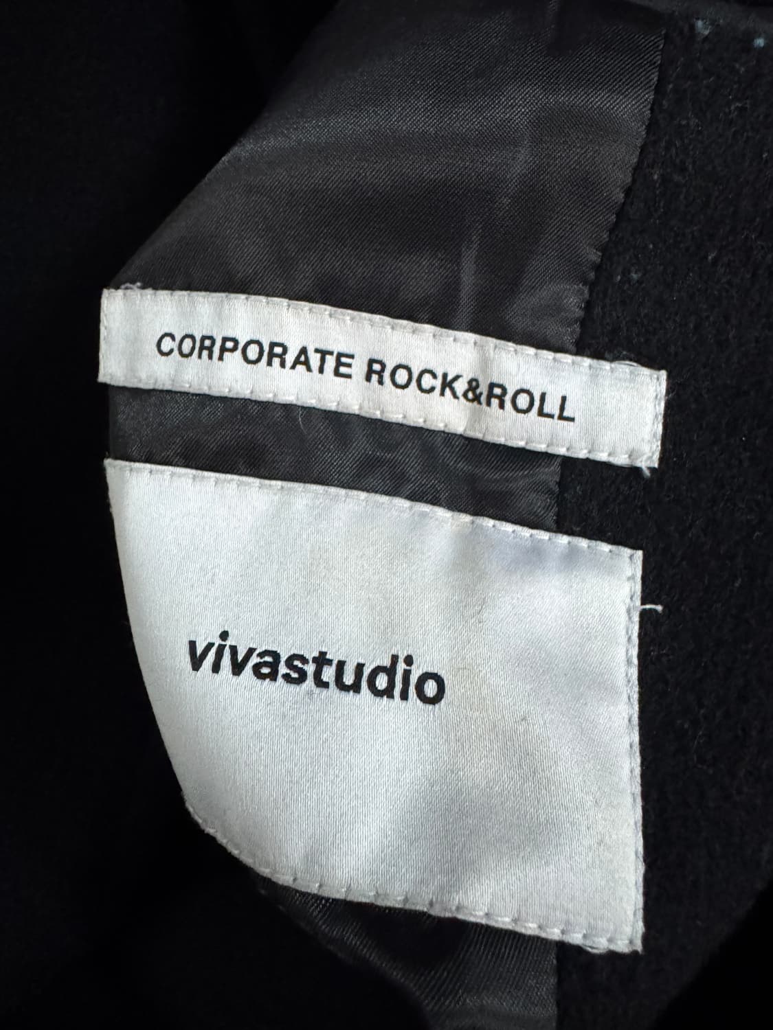 비바스튜디오 미니멀 싱글 울 코트 블랙 XL 상품이미지3