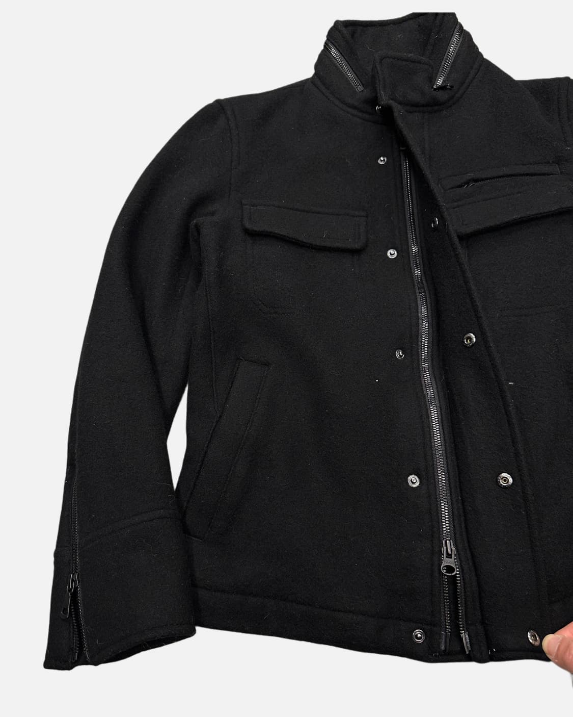 +J wool pocket black jacket 상품이미지4