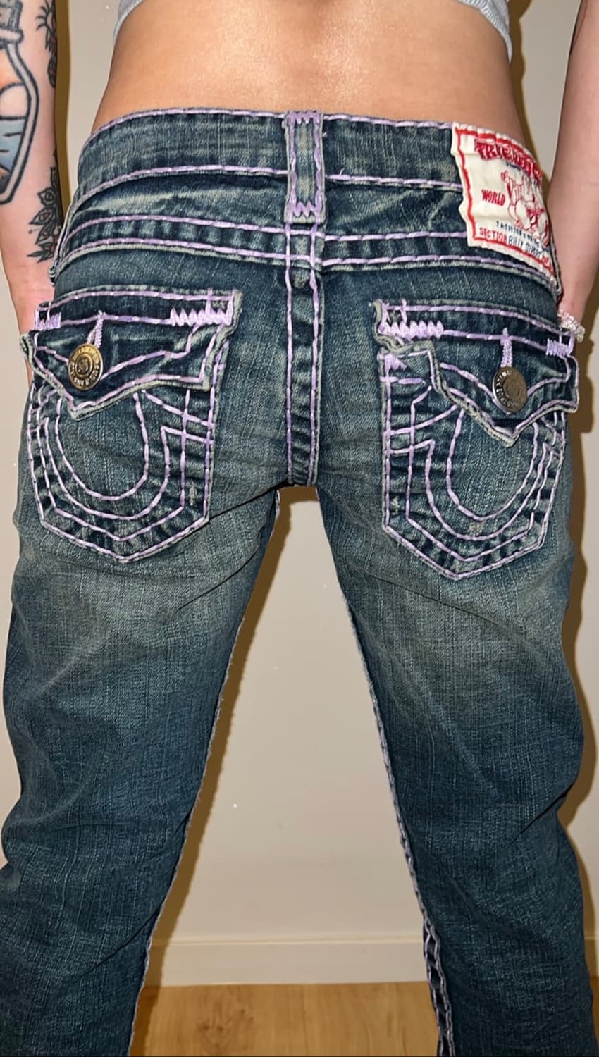 [26]트루릴리전 빌리 슈퍼티 세미 부츠컷/퍼플스티치/스판 상품이미지2