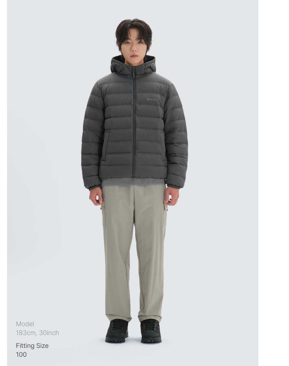 새상품)스노우피크 구스 경량패딩 105 차콜 상품이미지2