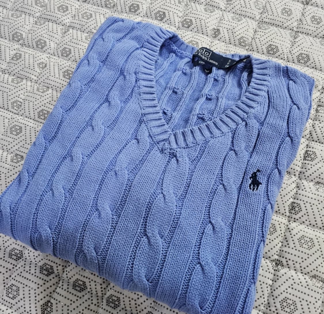 폴로 랄프로렌 브이넥 케이블 니트 ~55 상품이미지1