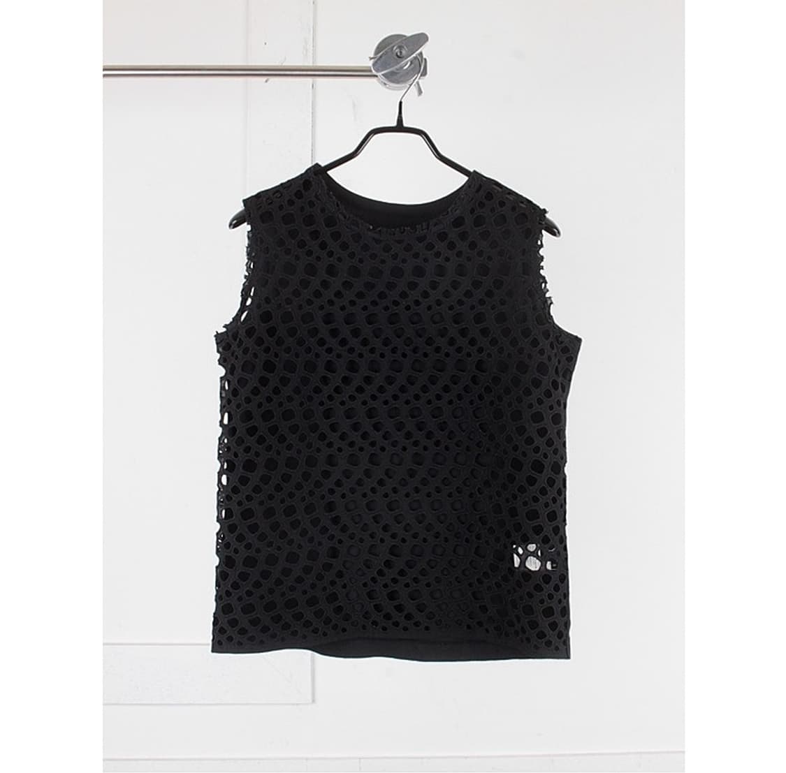 와이즈 요지 야마모토 메쉬 슬리브리스 탑 상품이미지1