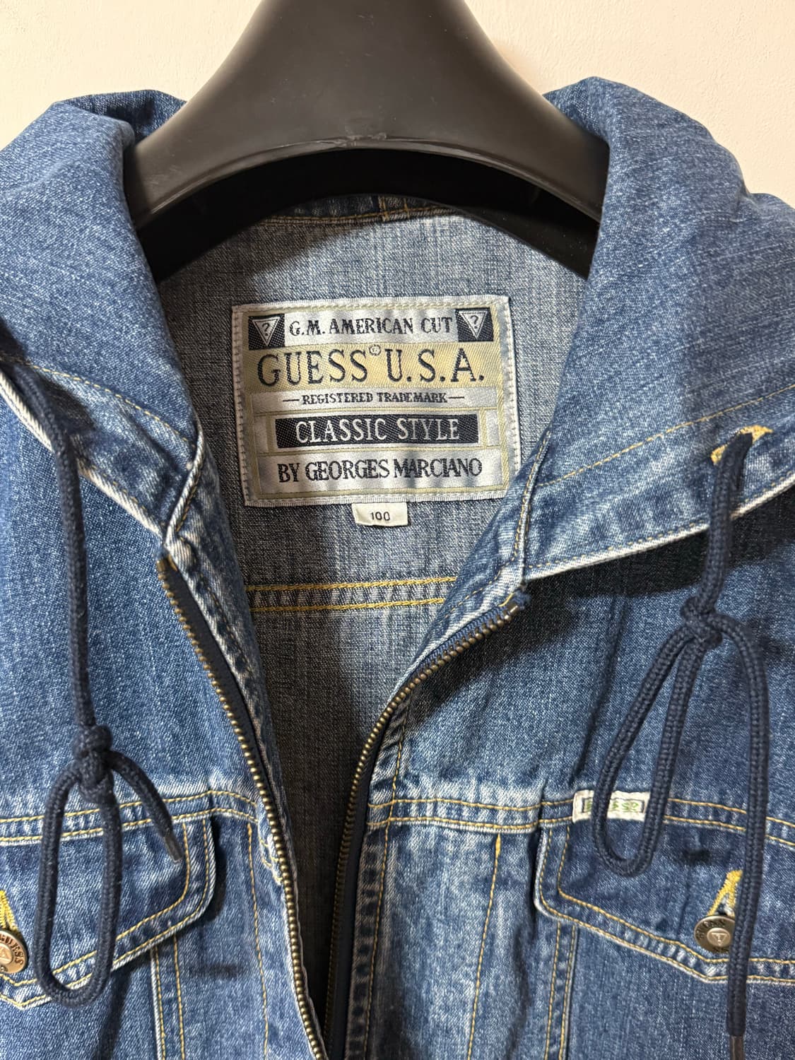 00‘s 게스 빈티지 후드 레이어드 데님자켓 100 상품이미지3