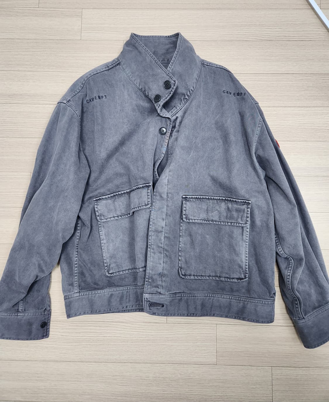 xl 카브엠트 오버다이 브러쉬드 코튼 버튼 자켓 상품이미지1