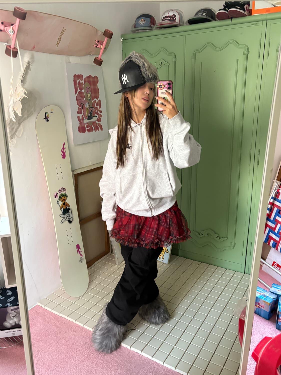 체크 쉬폰치마 상품이미지7