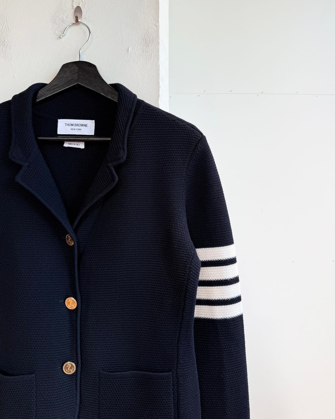 톰브라운 네이비 메리노 울 4-바 블레이저 자켓  상품이미지5
