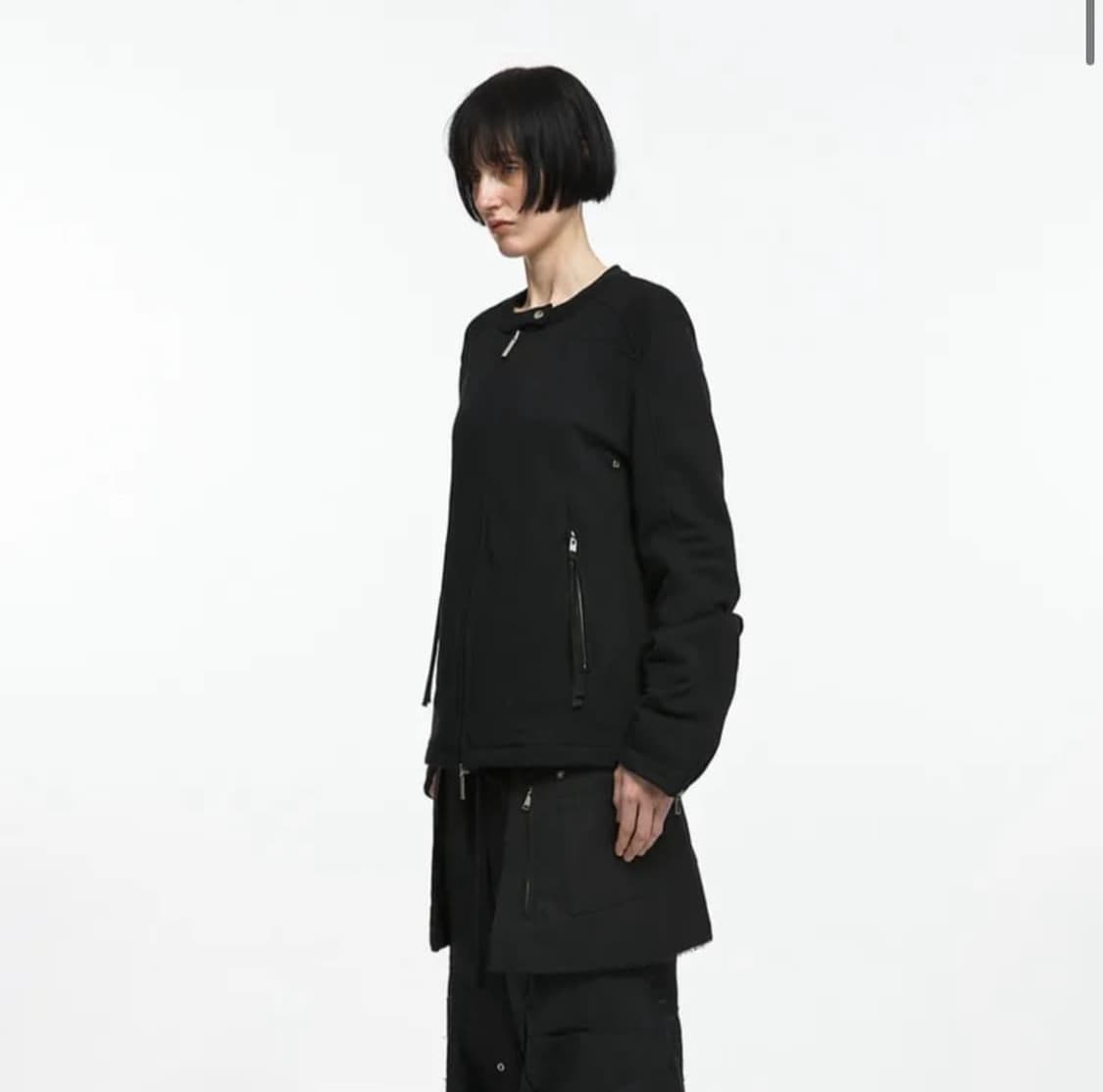나체 NACHE 심 라인 JERSEY 라이더 자켓 (UNISEX) 블랙 상품이미지2