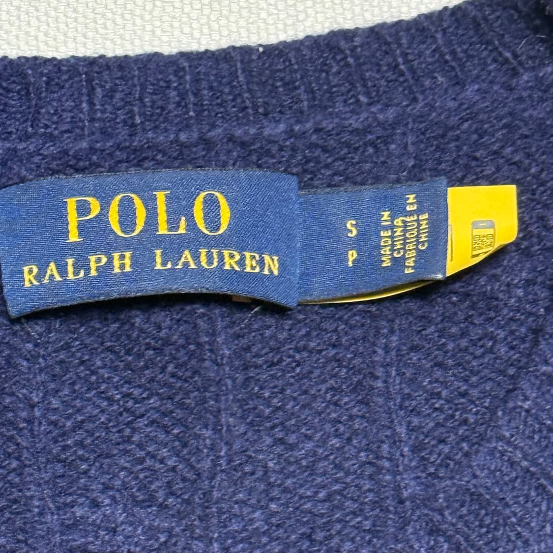 S 폴로랄프로렌 여성용 네이비 캐시미어 케이블 니트 상품이미지4