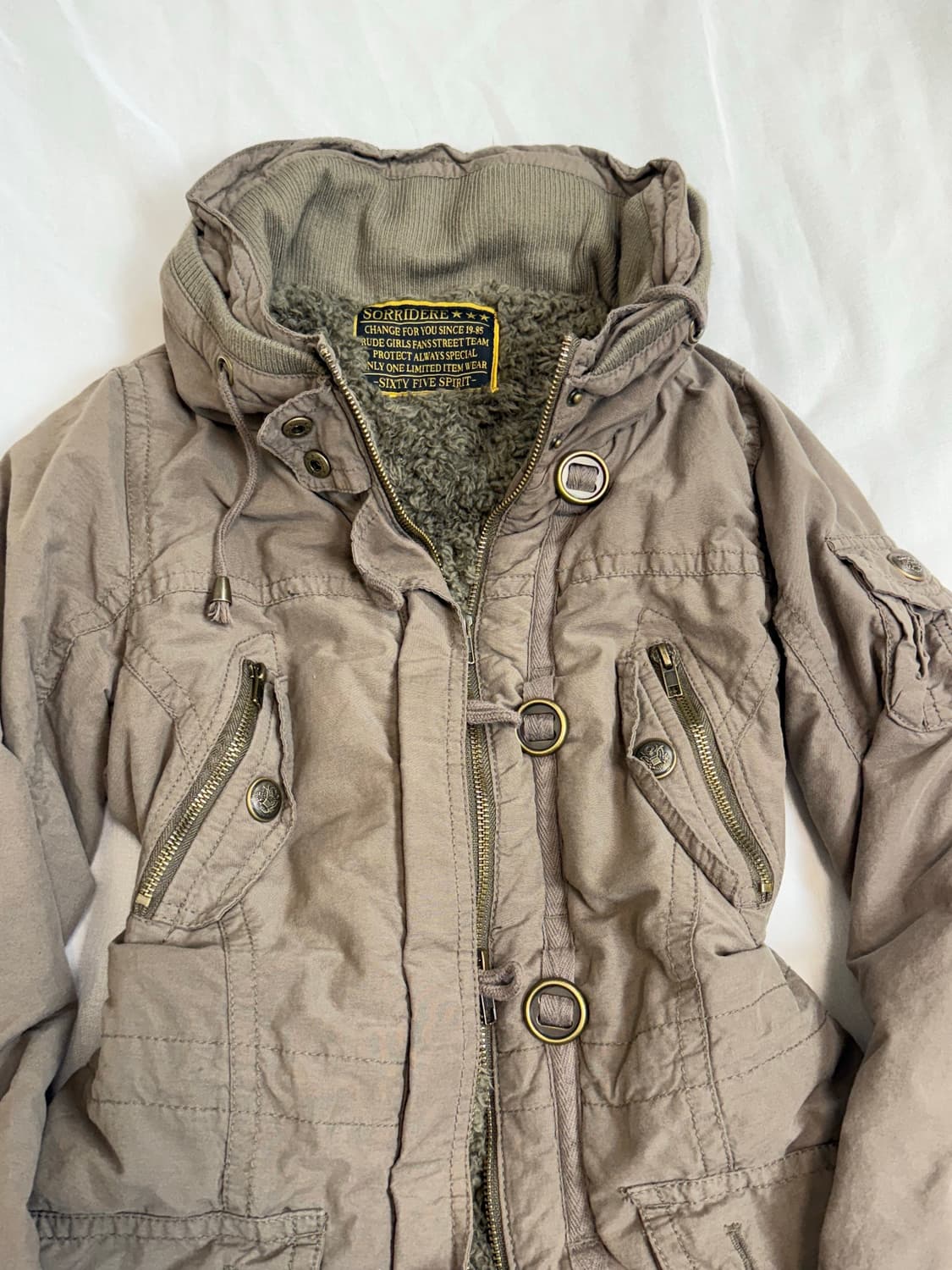 Jpn y2k 브라운 털 안감 야상자켓 상품이미지2