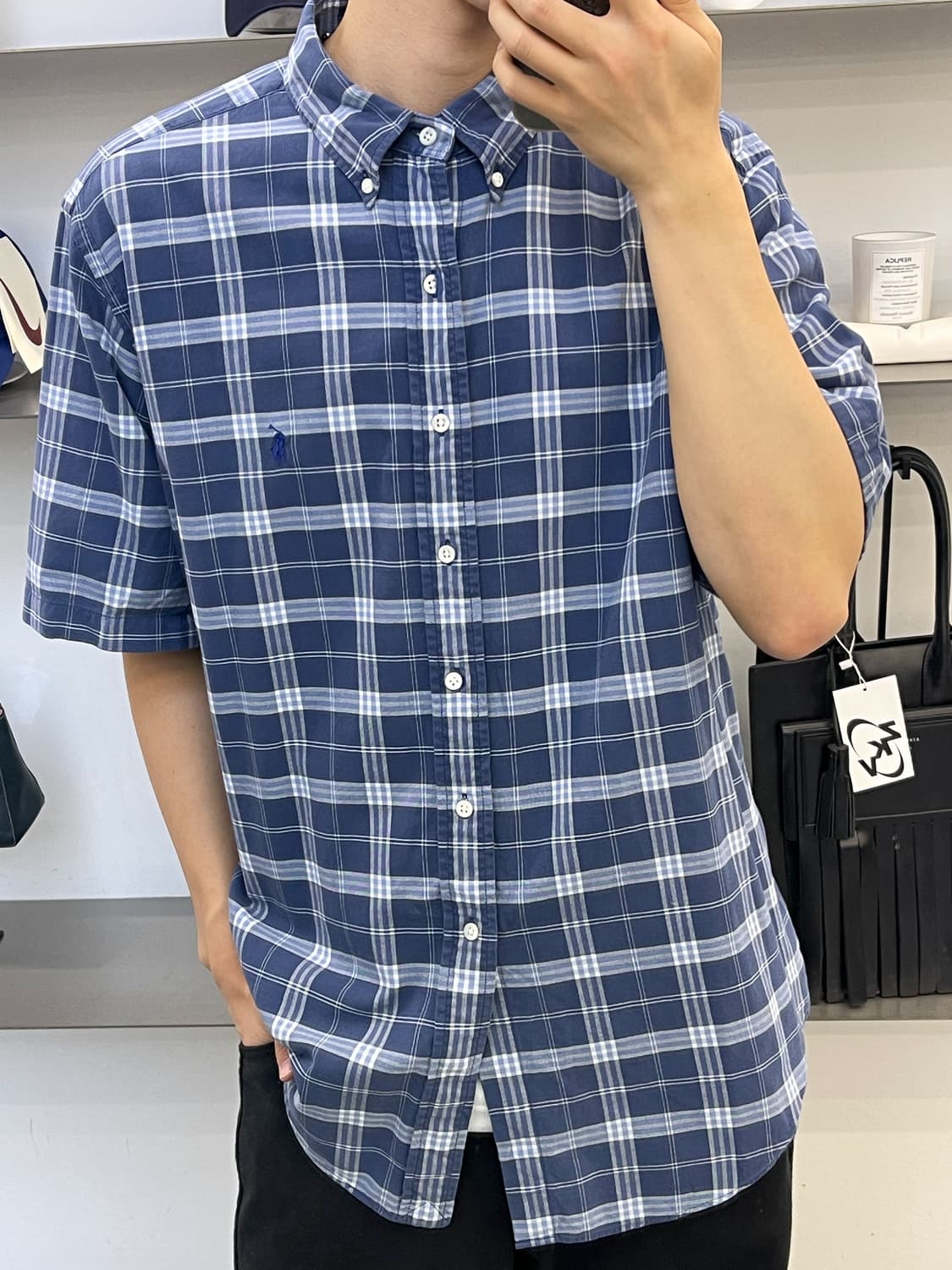 폴로랄프로렌 베이직 포니 체크 하프 셔츠 상품이미지1