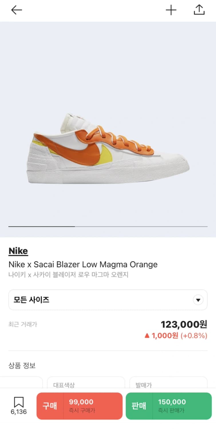나이키 x 사카이 블레이저 로우 마그마 오렌지 270 상품이미지4