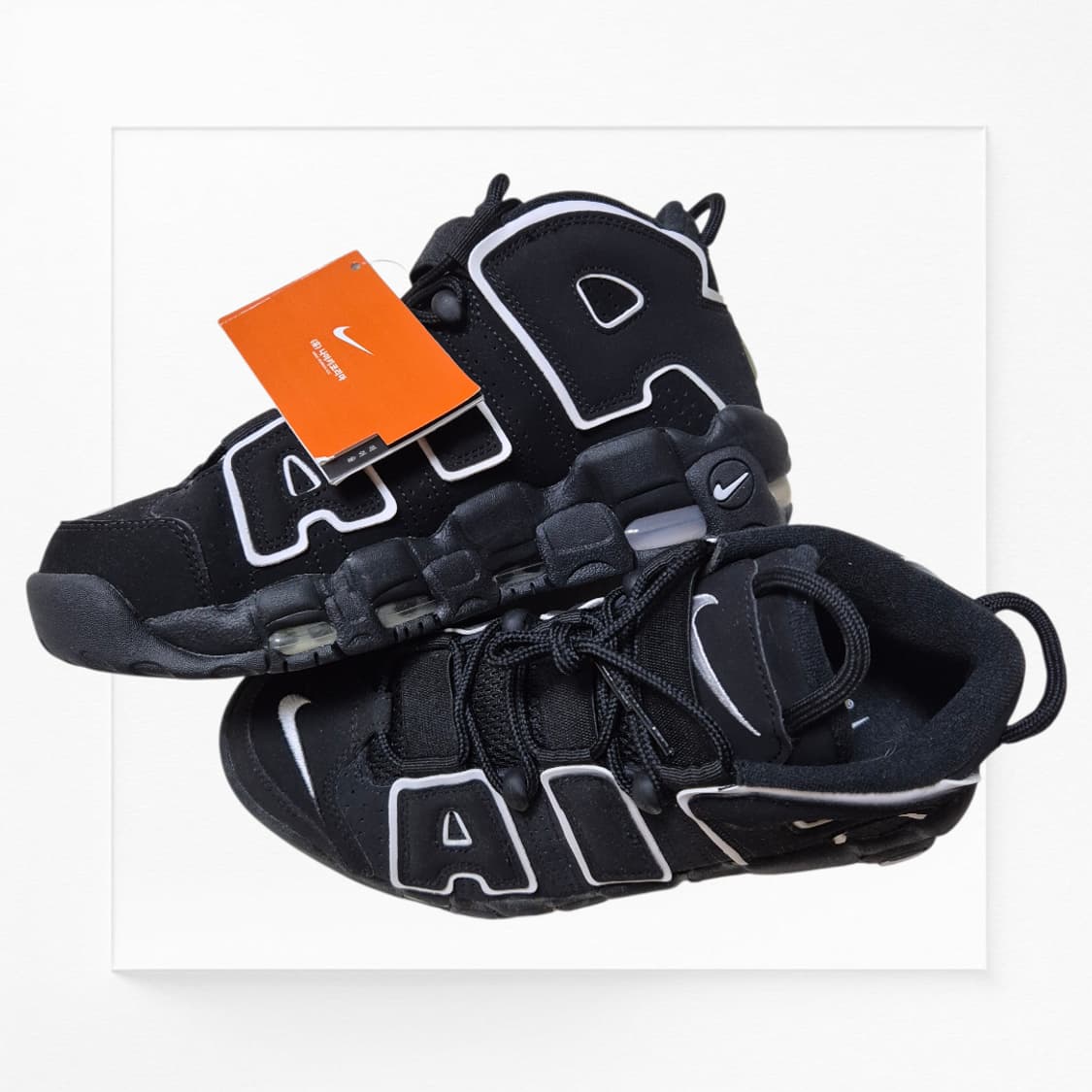 [250mm🔥] 나이키 에어 모어 업템포 블랙 화이트 상품이미지1