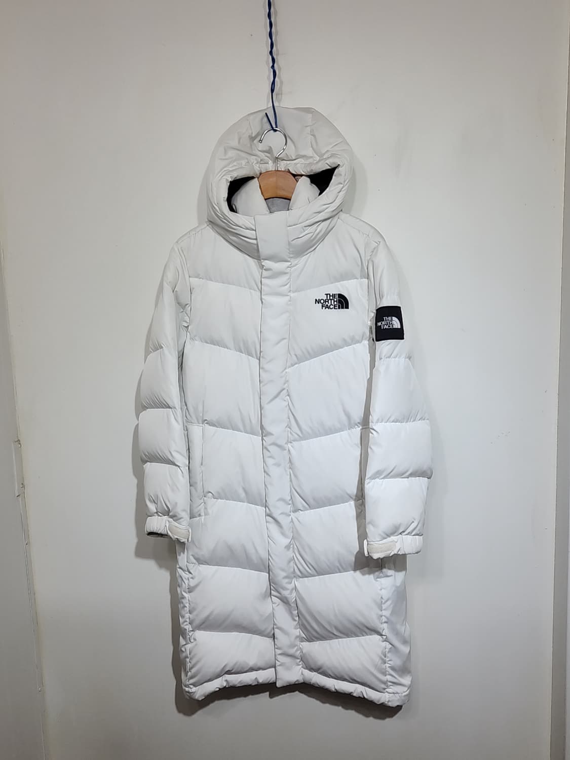 (S) 노스페이스 오리털 롱패딩 다운코트 화이트 후드 패딩코트  상품이미지1