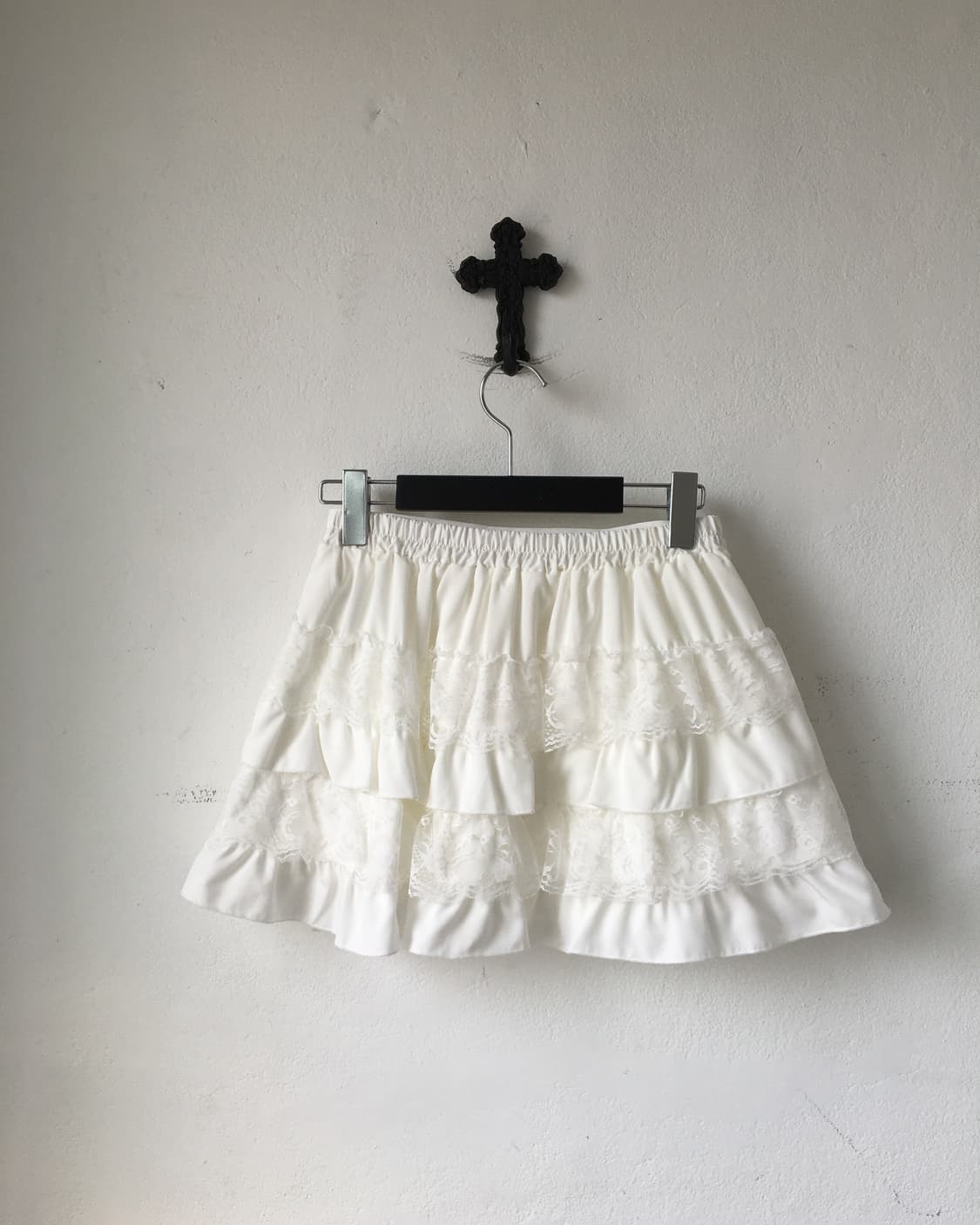 Lace trimming layer mini skirt 상품이미지3