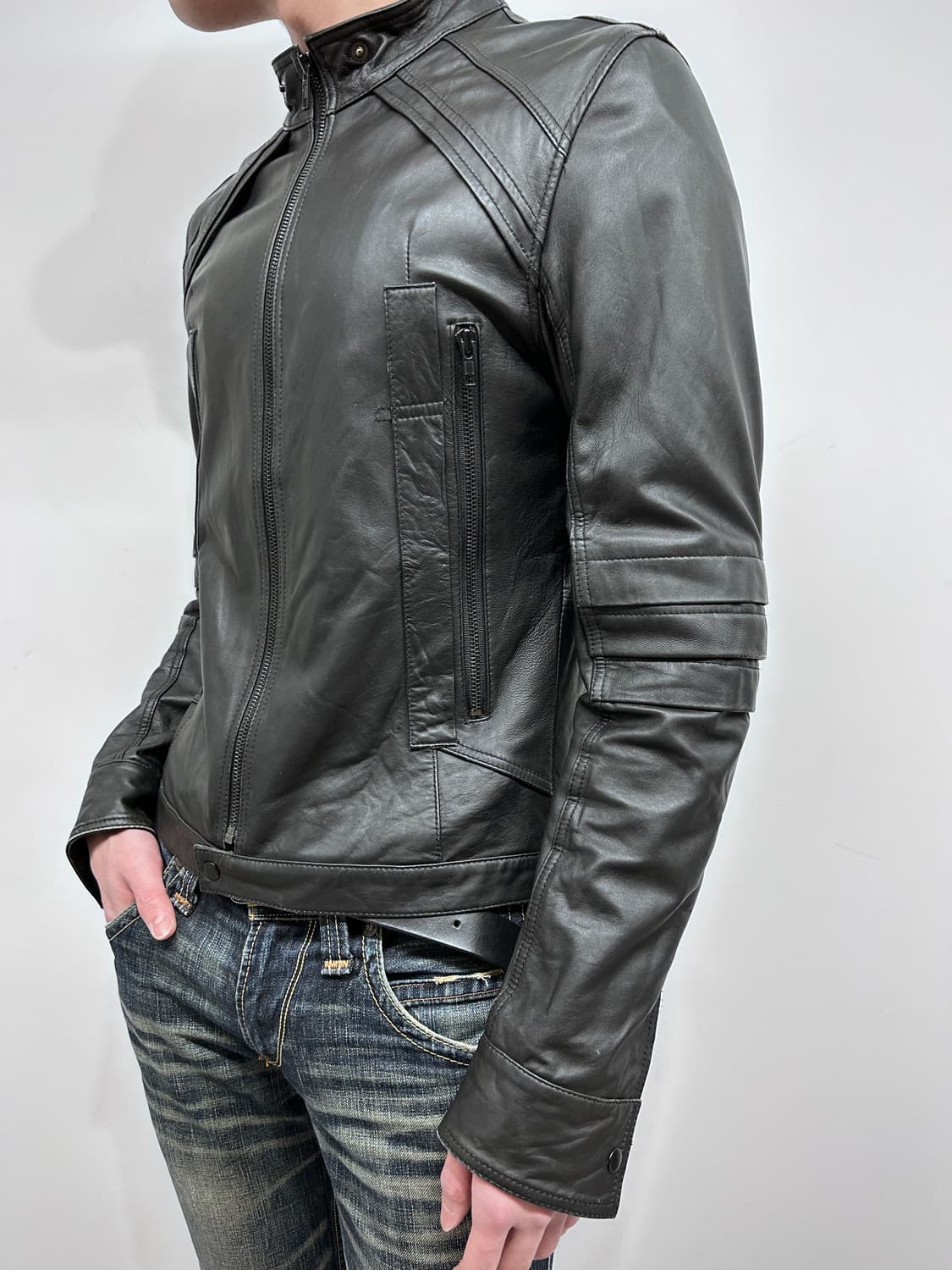 램스킨 엘보우 판넬 자켓 상품이미지1