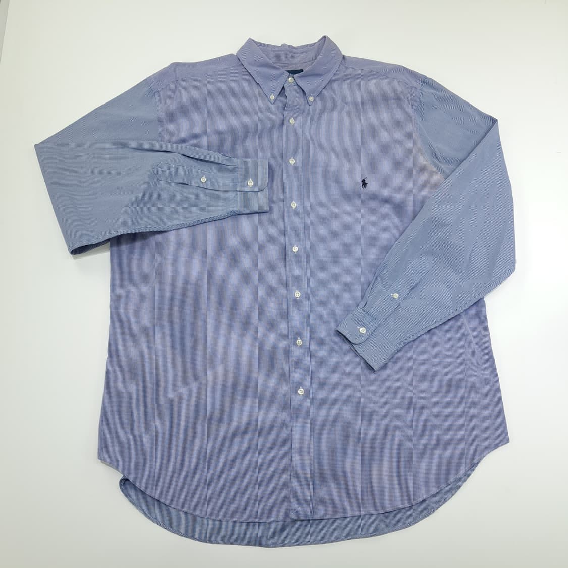 CN832 2XLT 폴로 랄프로렌 블루퍼플 투톤 도트체크 긴팔 셔츠 남방 상품이미지2