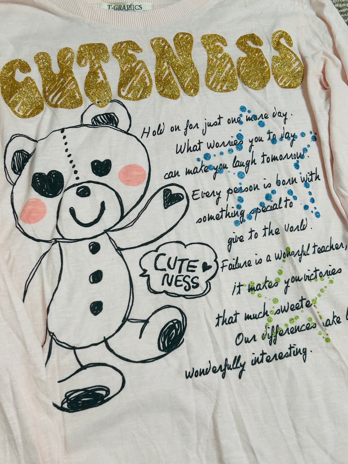 테디베어 프린팅 로걀탑 롱슬리브 너드 니혼진 상품이미지2