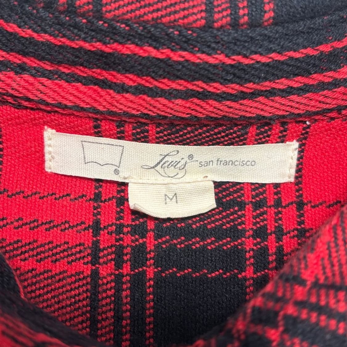 LEVI'S 폴란넬 체크 웨스턴 셔츠 레드 M 상품이미지5