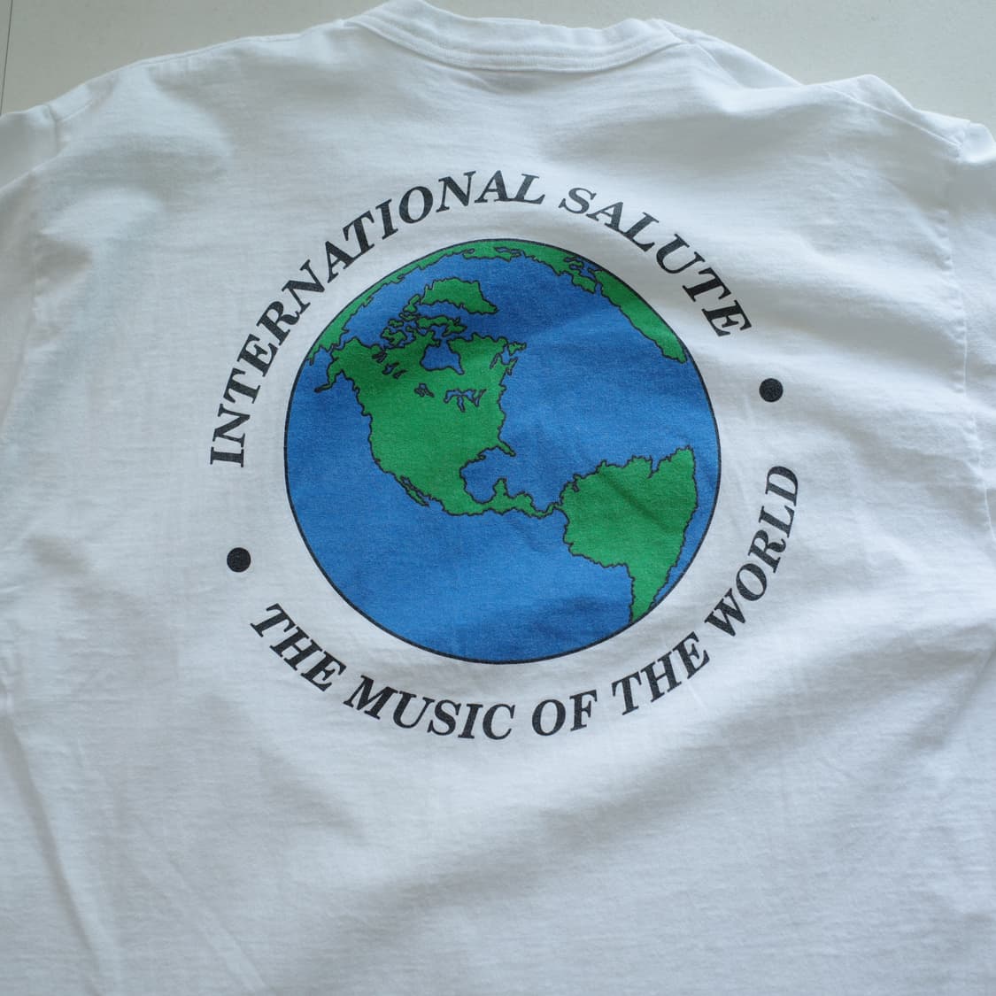 90s USA 프룻오브더룸 지구 프린팅 싱글스티치 티셔츠 상품이미지2