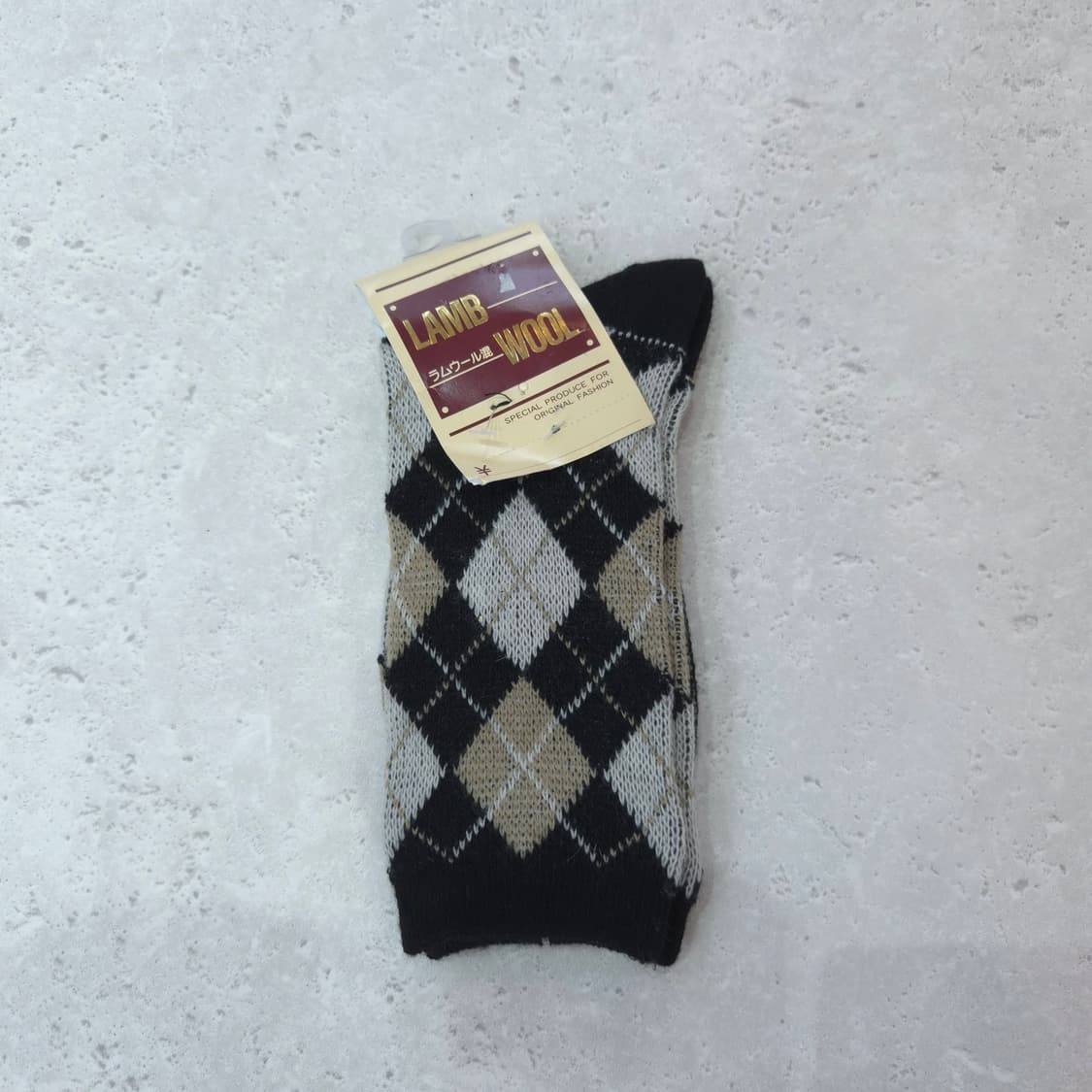 램울혼방 아가일체크 니트양말 상품이미지1