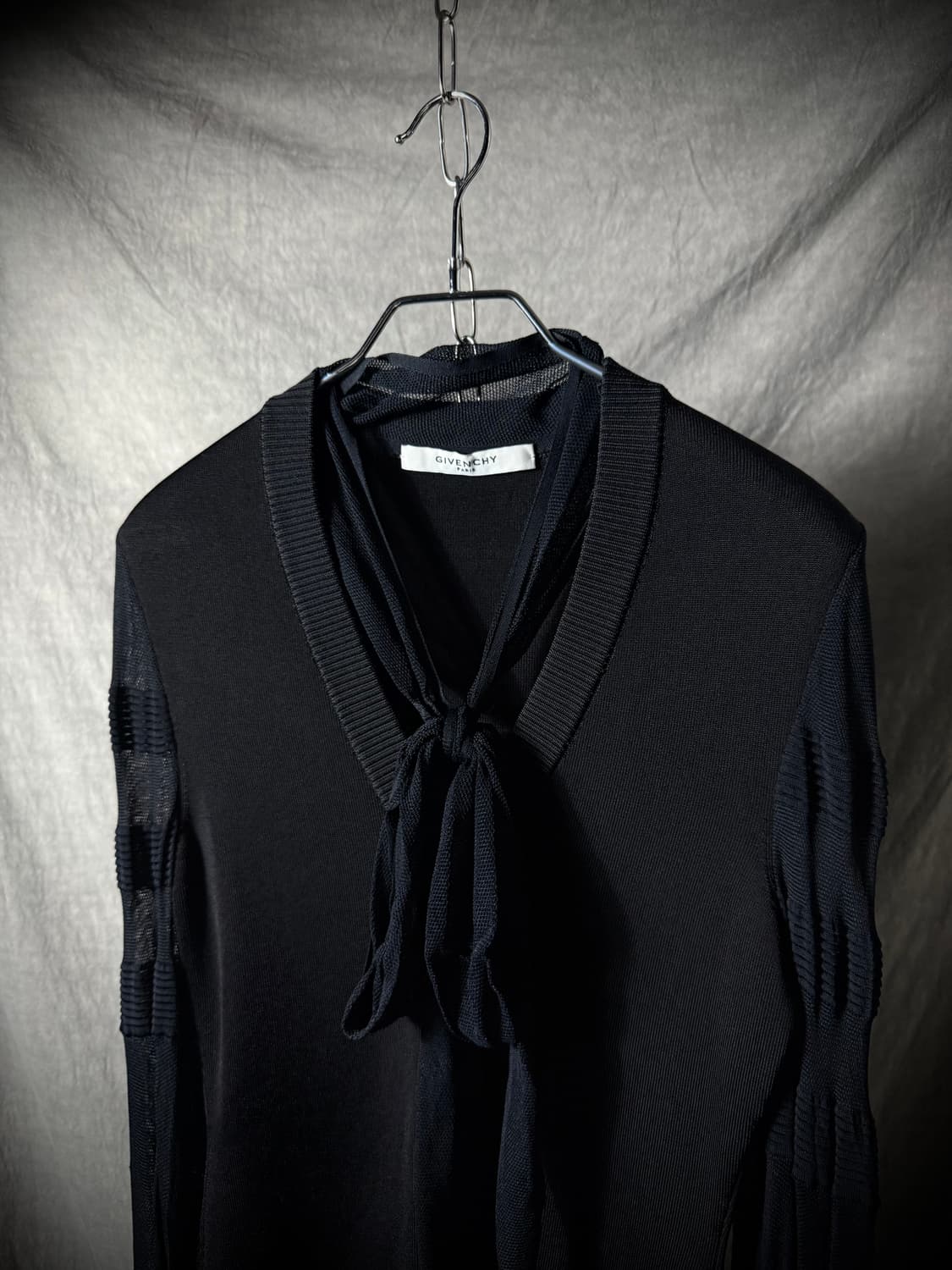 Givenchy Tie-Neck Mixed Knit Top  상품이미지3