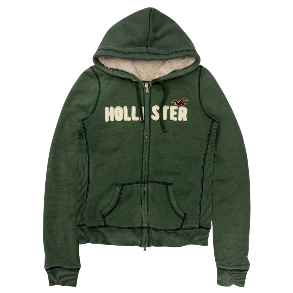 홀리스터 y2k 그린 쉐르파 후드집업 M 상품이미지1