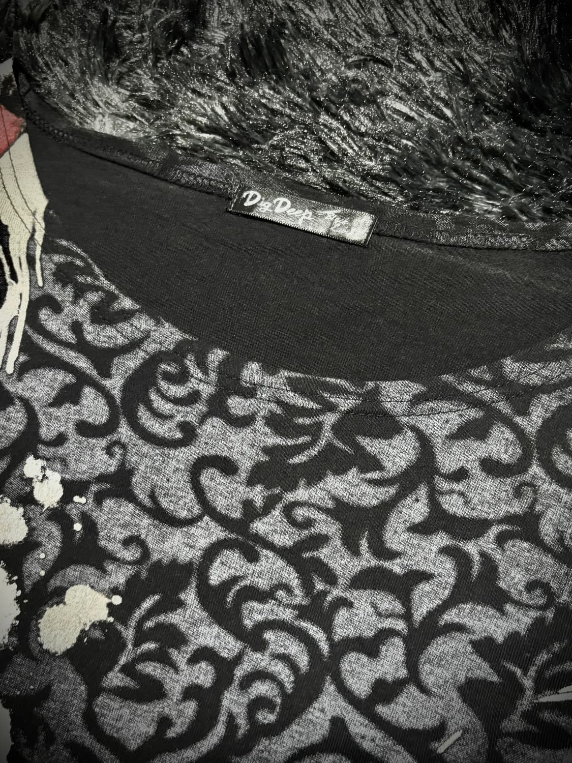 Dig Deep -black label- 해골&장미 고딕 워싱 프린팅 T 상품이미지8