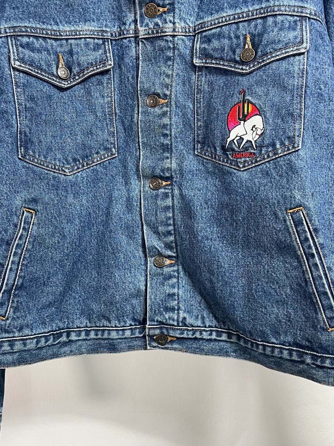90s IMUS 성조기 캔버싱 청자켓 (on.248) 상품이미지4