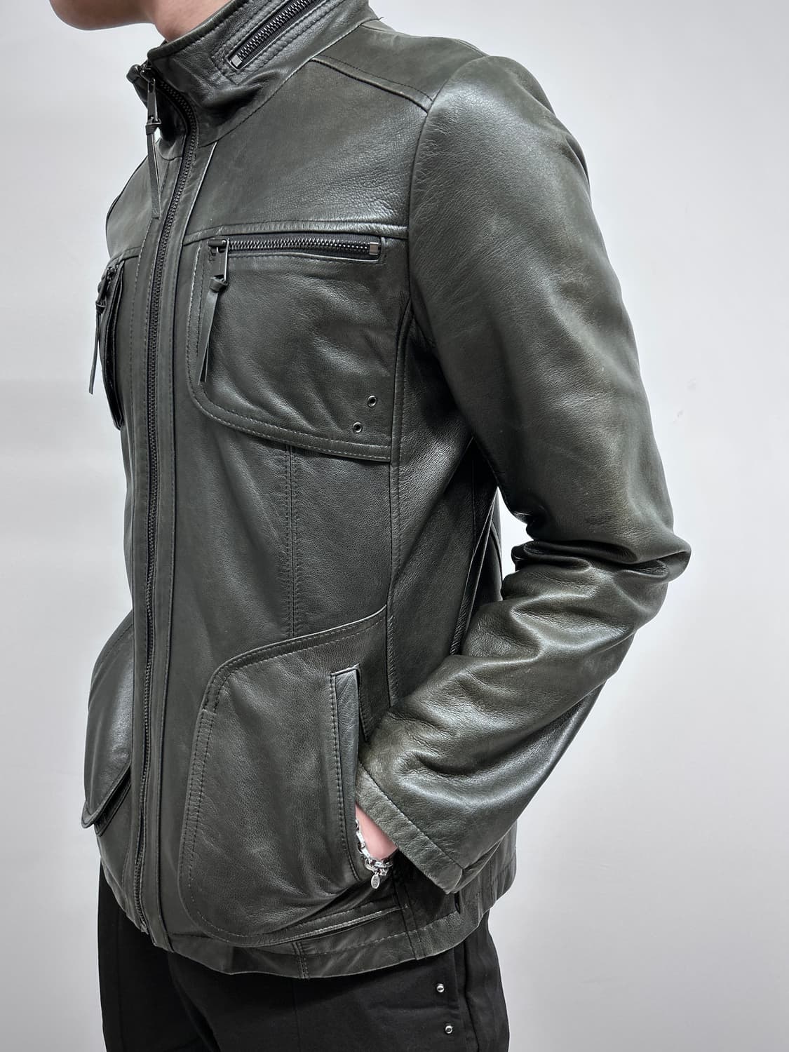 멀티 포켓 레더 자켓 상품이미지3