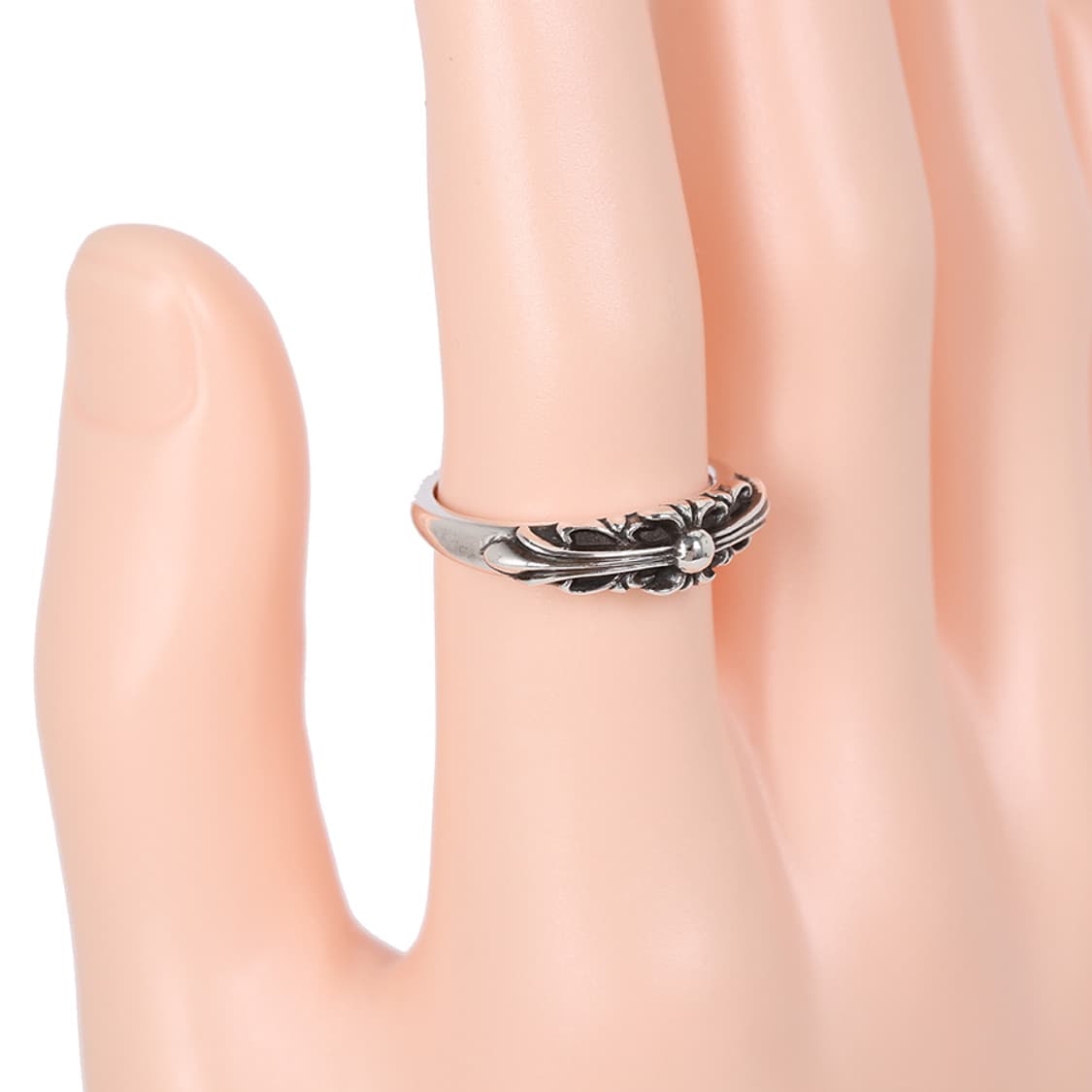 크롬하츠 베이비 플로랄 링 커프링 실버반지 보증서 19호 상품이미지5