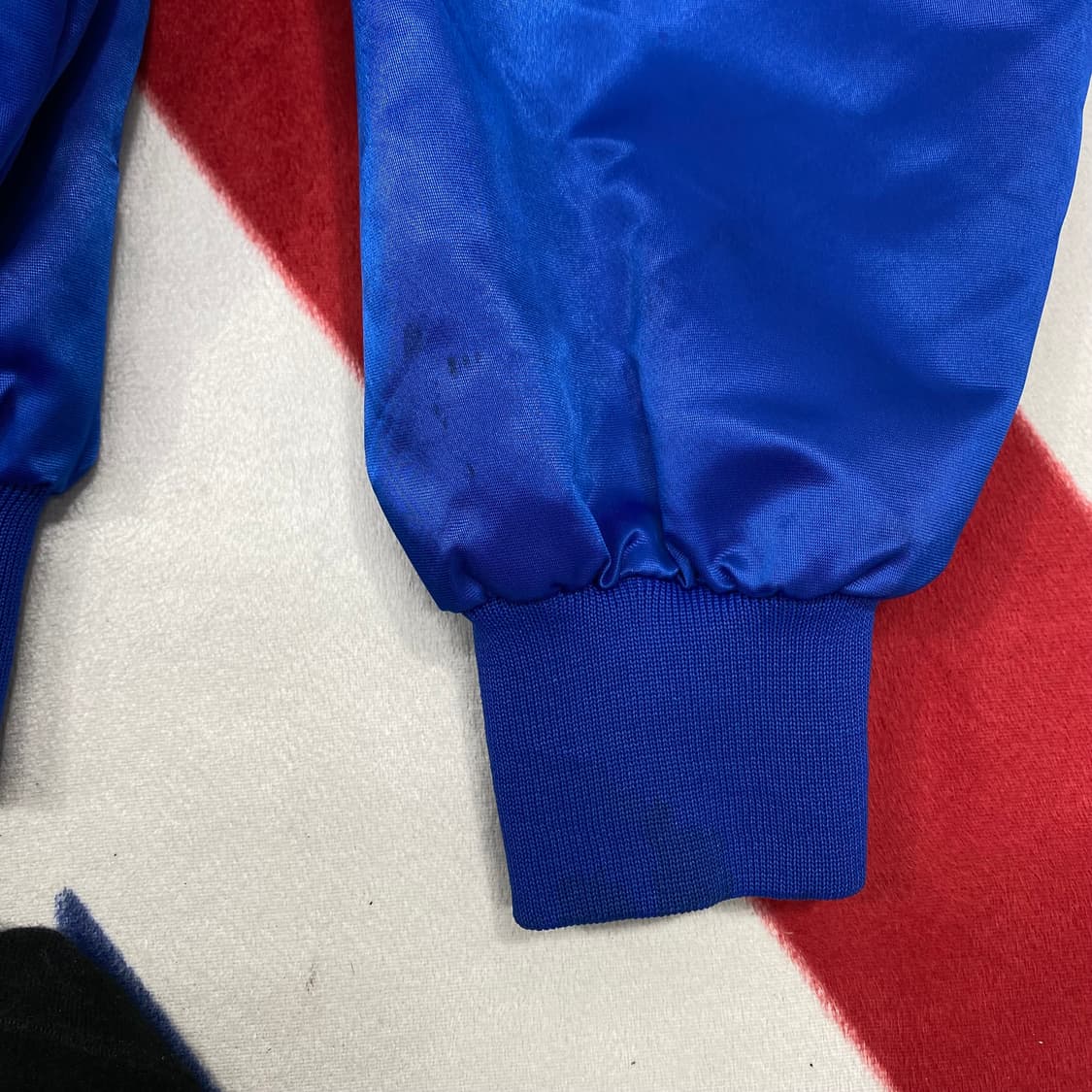 미제 항공기 자수로고 사틴 자켓 L 상품이미지6