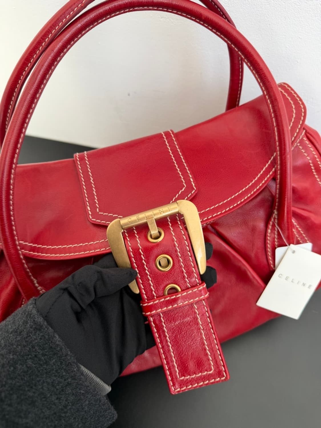 셀린느 빈티지 버클레더 숄더백 상품이미지7