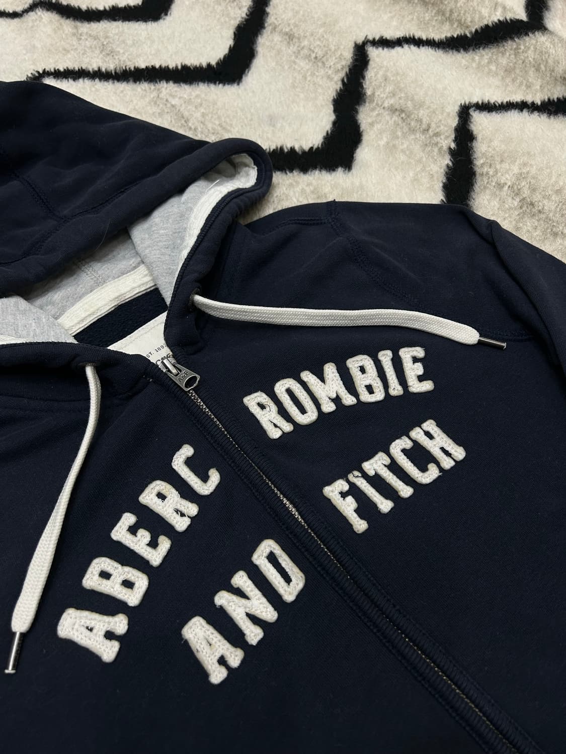 [S]아베크롬비 스펠아웃 후드집업/네이비/기모 상품이미지1