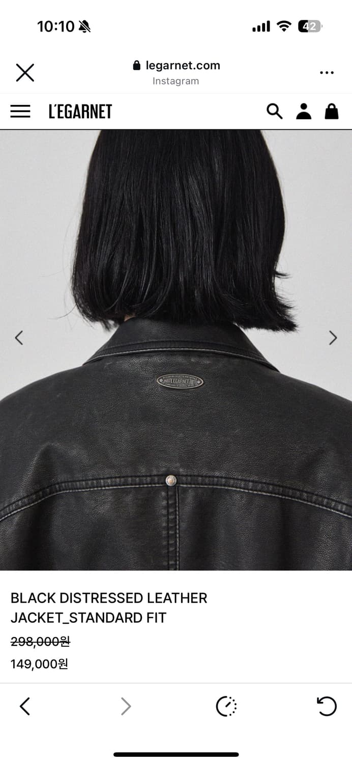 르가넷 빈티지 스탠다드 레더자켓 상품이미지5