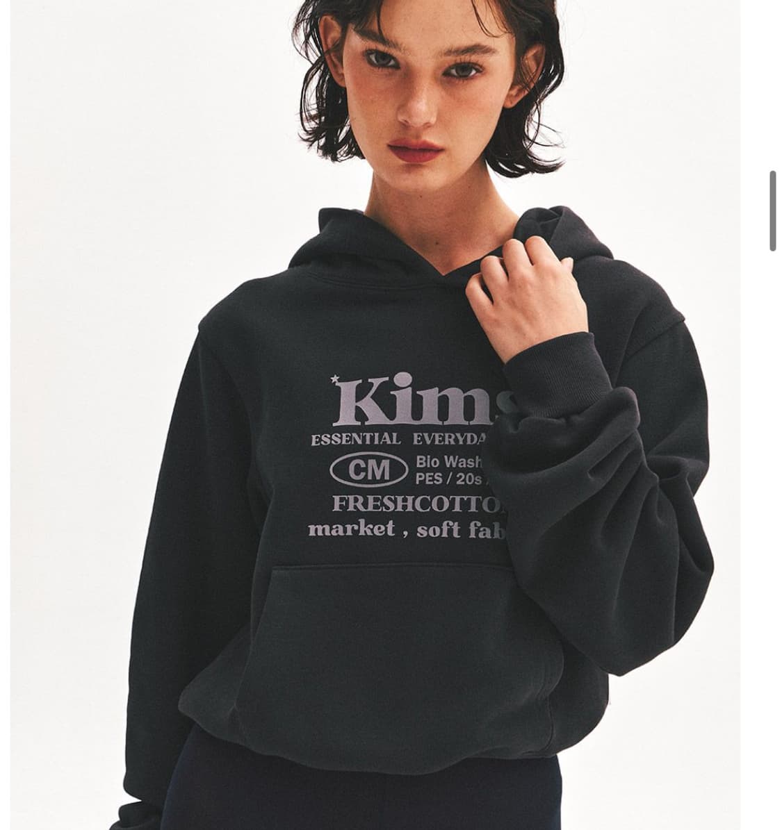 킴스 프레시 코튼 마켓 후드티 F 차콜 새상품 상품이미지1