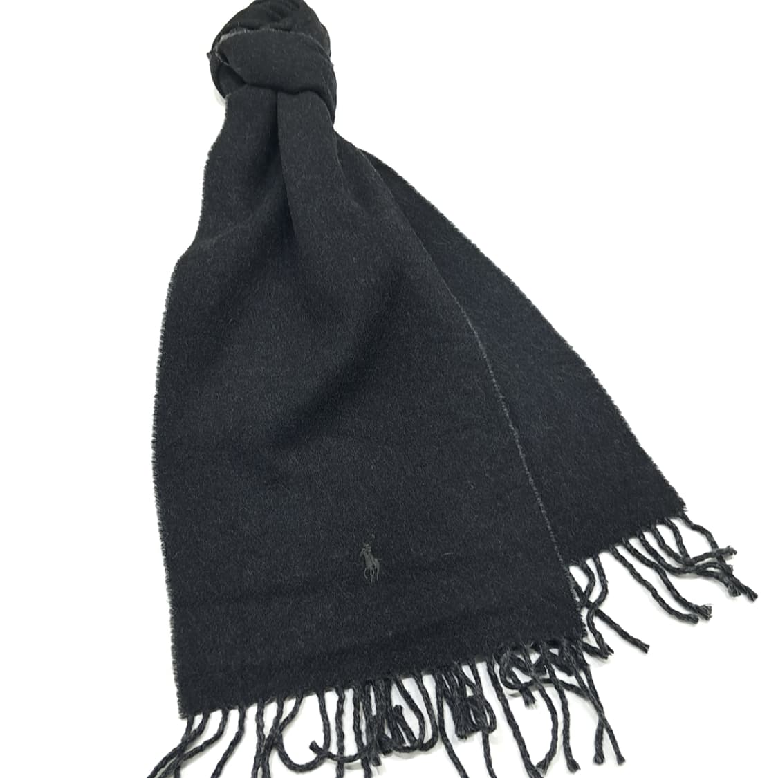 MX215 폴로 랄프로렌 차콜블랙 그레이 램스울 양면 목도리 머플러 상품이미지2