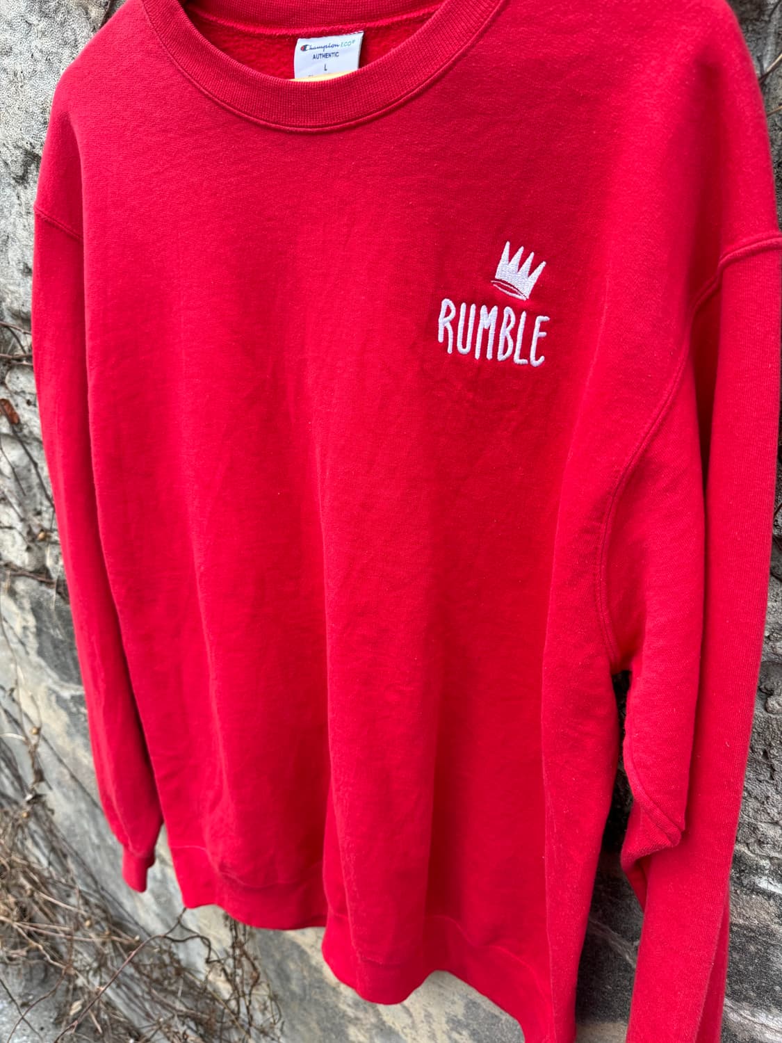 챔피온 빈티지 자수 팔 프린팅 스웻 셔츠 맨투맨 레드 L 상품이미지2