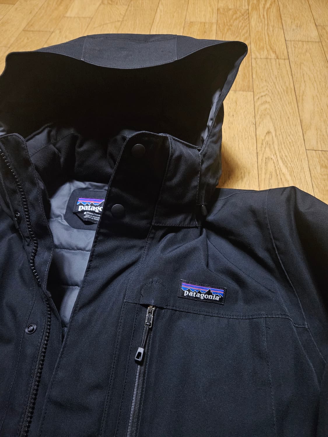 파타고니아 토플레이 방수 패딩 h2no 다운 후디 블랙 상품이미지2