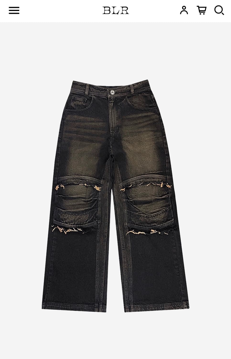 BLR 비엘알 니 포인트 데님 브라운 L 상품이미지1